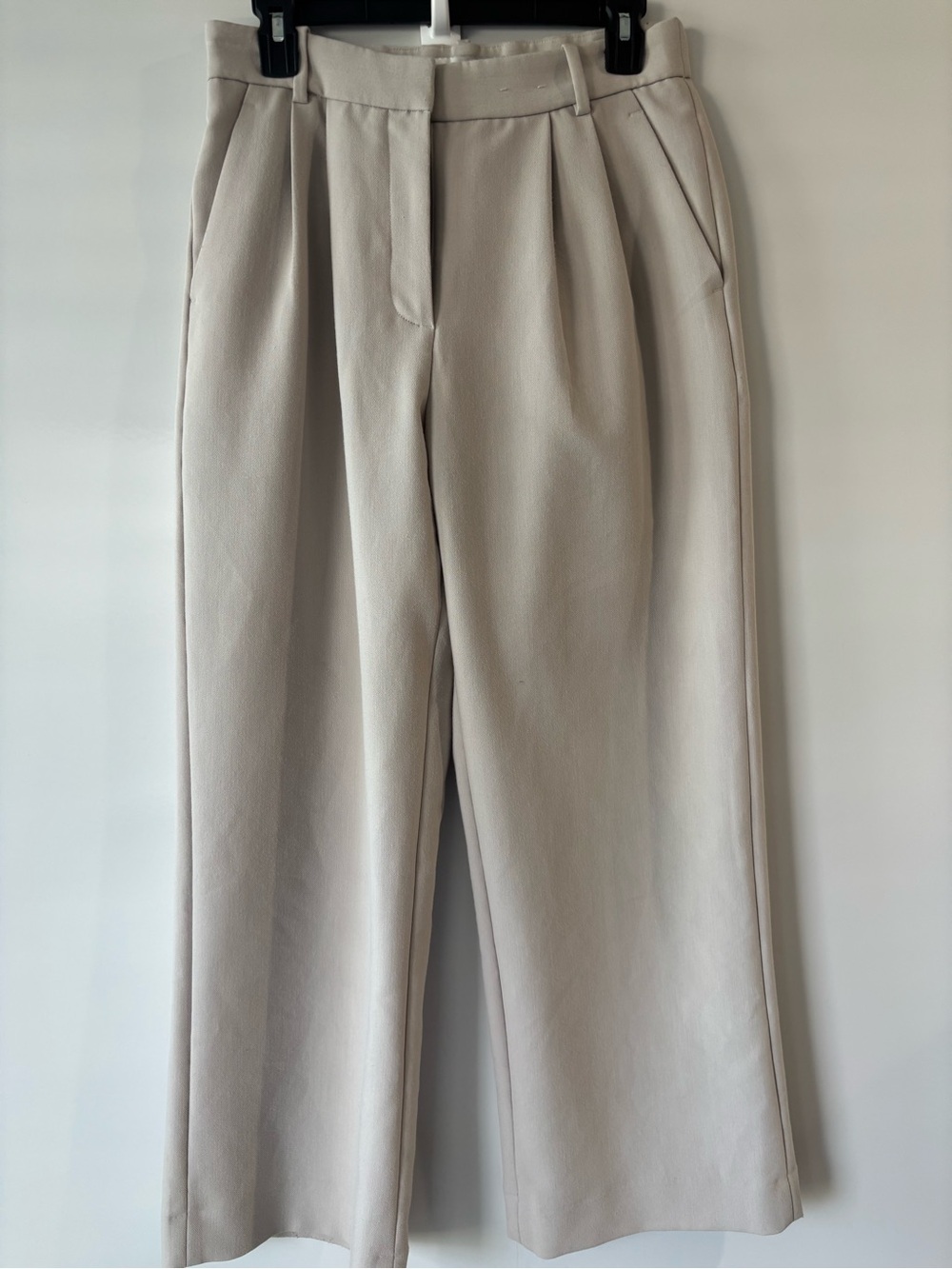 Abercrombie & Fitch Pleated Wide-Leg Pants - Light Beige
